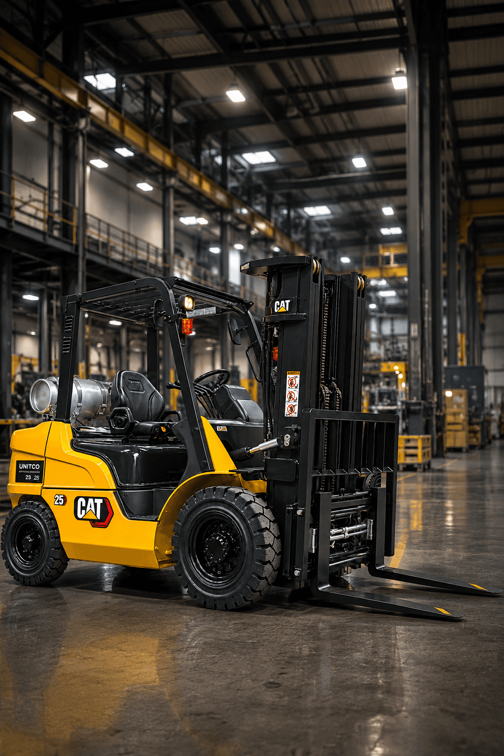 Forklift handling aluminium materials inside Juphil's facility